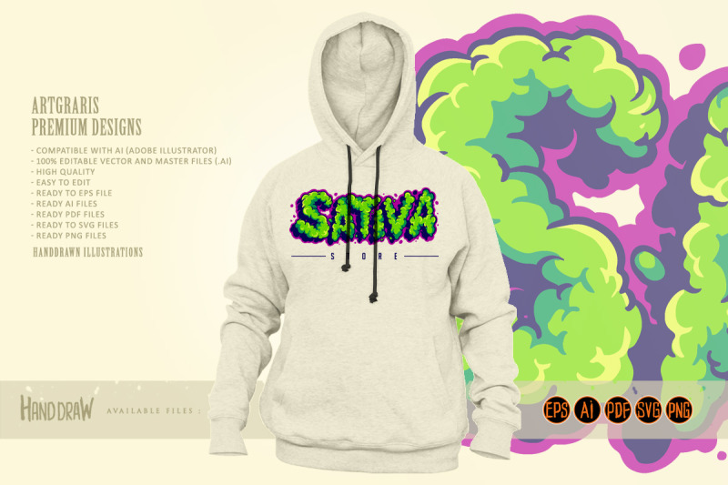 sativa-lettering-text-smoke-weed-svg