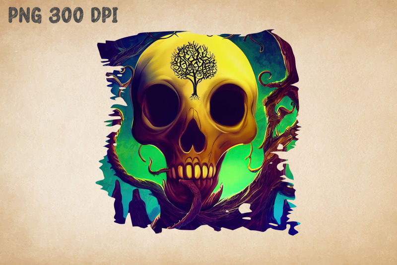 skull-and-tree-art