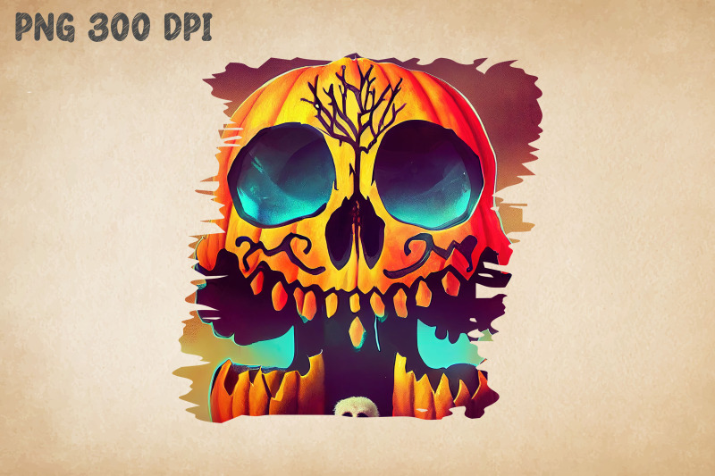 spooky-pumpkin-skull-gift-for-halloween