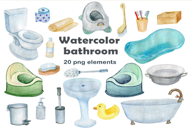 watercolor-bathroom-clipart-png