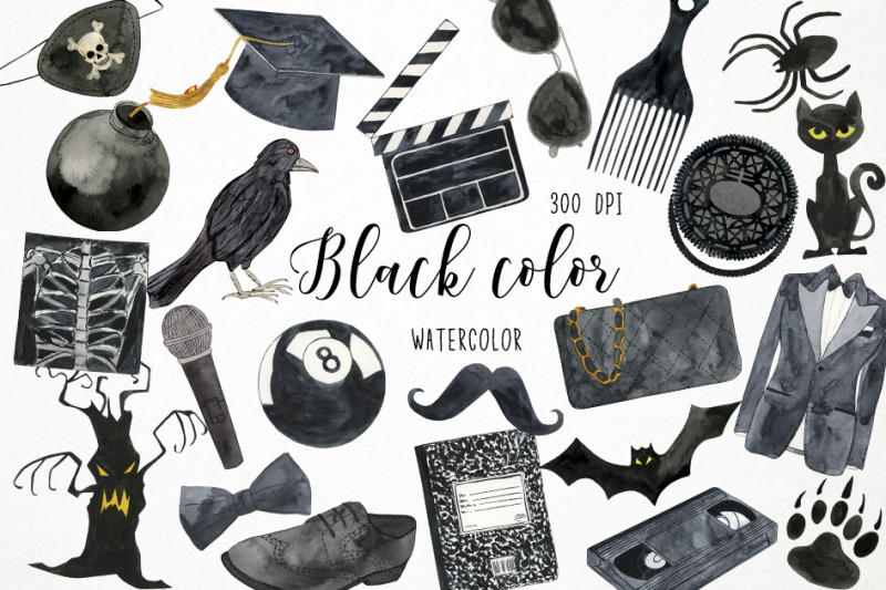 watercolor-black-clipart-black-color-clipart-black-objects-clipart