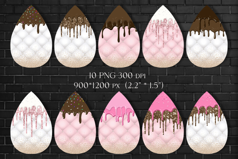 tufted-cake-earring-sublimation-png-bundle-teardrop-design