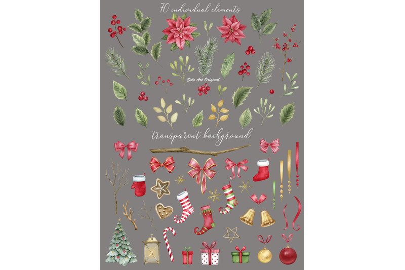 christmas-festive-collection-watercolor-clipart-bundle