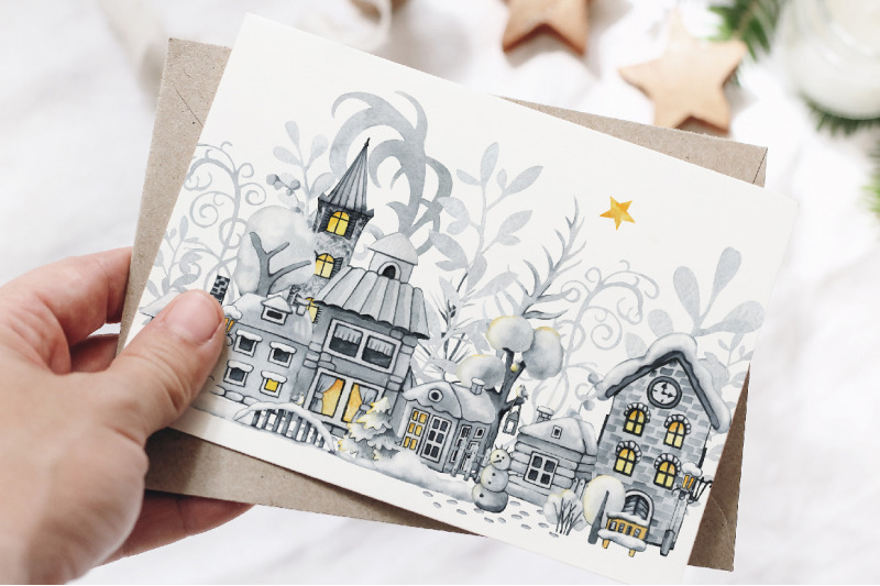 winter-city-watercolor-clipart-christmas-night-streets-houses-snow