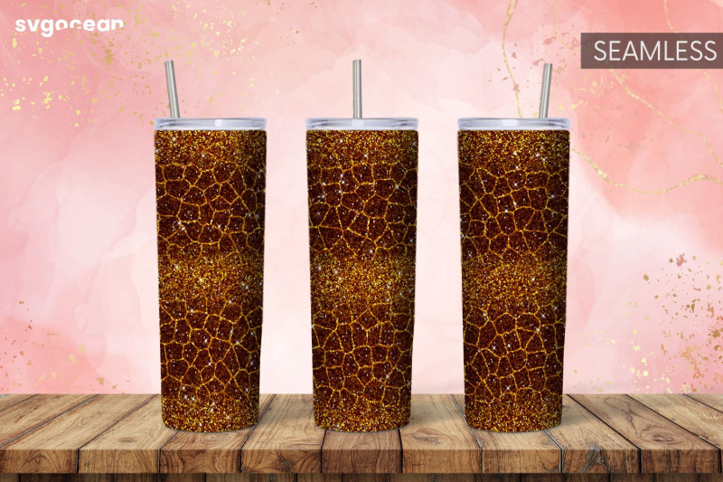 leopard-glitter-tumbler-sublimation-skinny-20-oz-tapered