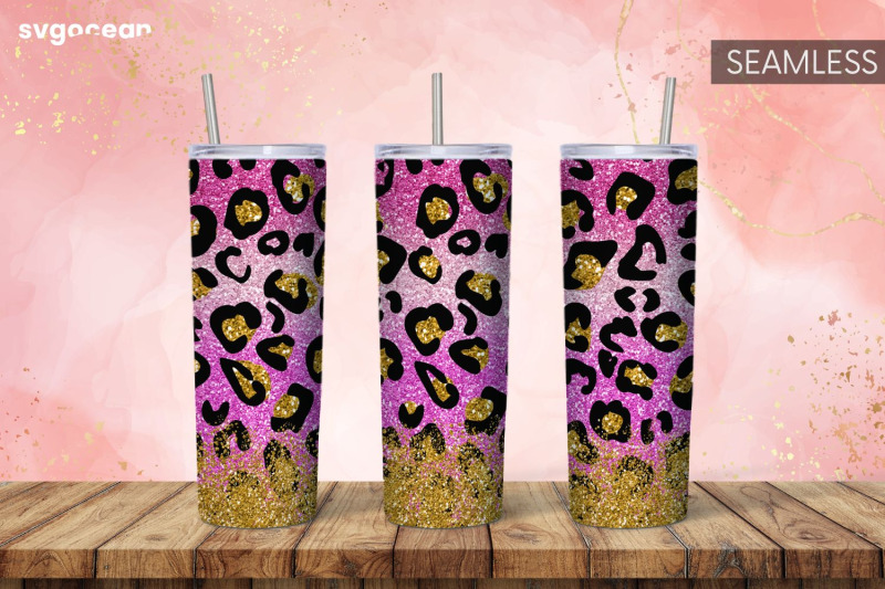 leopard-glitter-tumbler-sublimation-skinny-20-oz-tapered