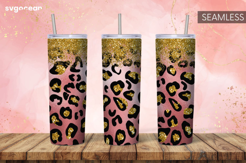 leopard-glitter-tumbler-sublimation-skinny-20-oz-tapered