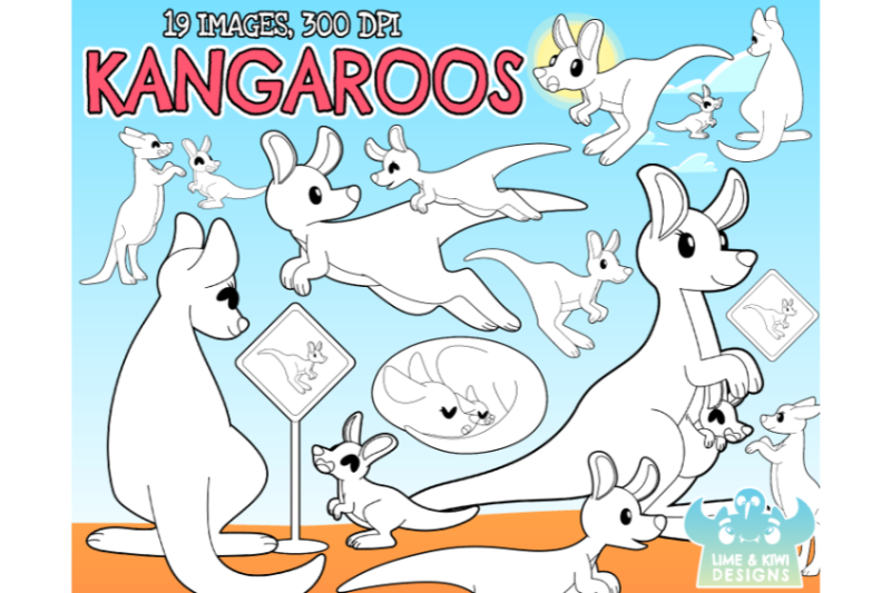 kangaroos-digital-stamps-lime-and-kiwi-designs