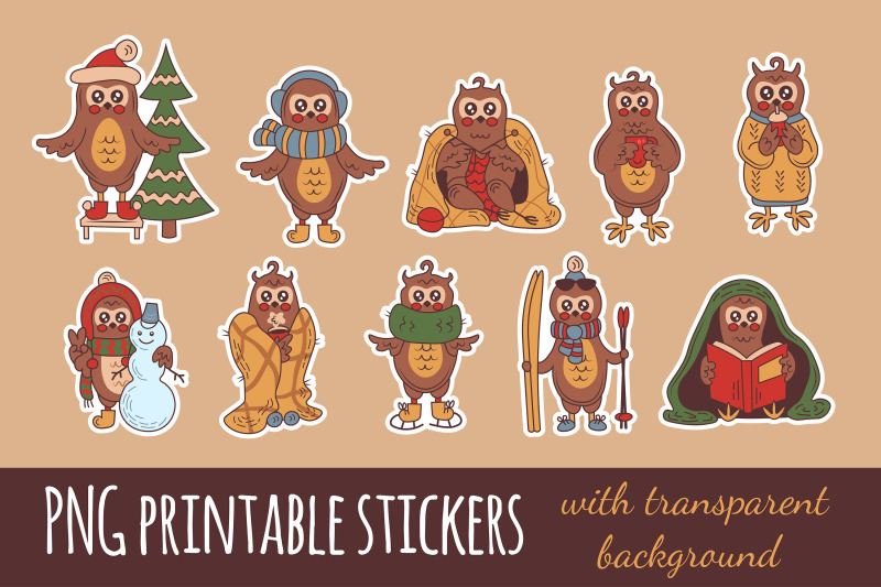 cozy-owls-christmas-stickers-clipart