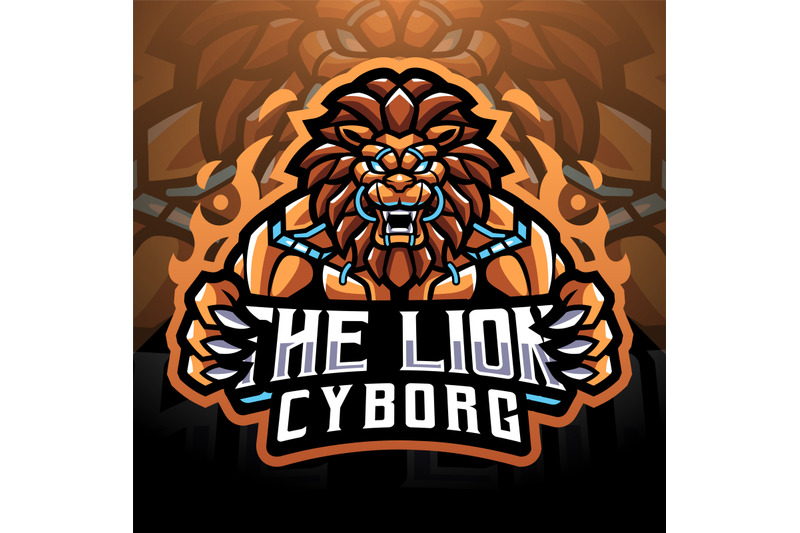 the-lion-cyborg-esport-mascot-logo-design