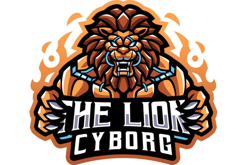 the-lion-cyborg-esport-mascot-logo-design