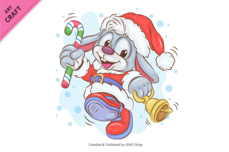 christmas-bunny-with-a-bell-clipart