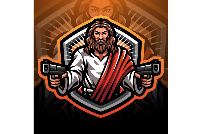 jesus-gunner-esport-mascot-logo-design