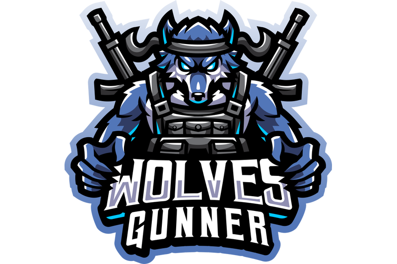 wolves-gunner-esport-mascot-logo-design