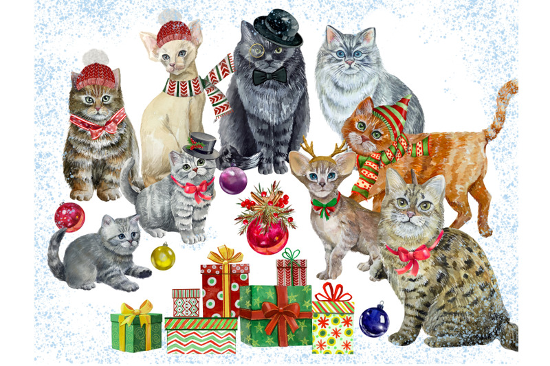 christmas-cats-kitten-clipart