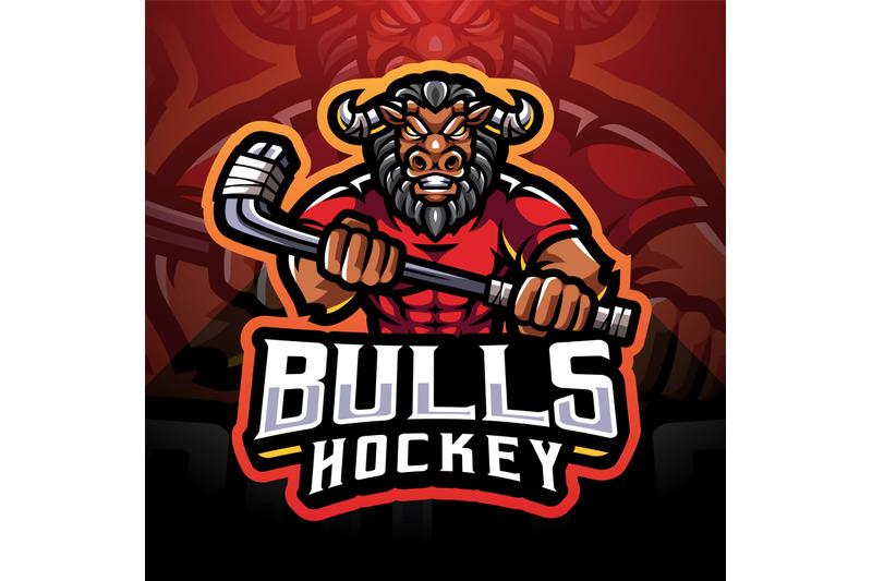 bulls-hockey-esport-mascot-logo