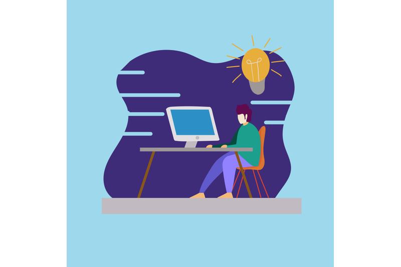 working-flat-vector-illustration