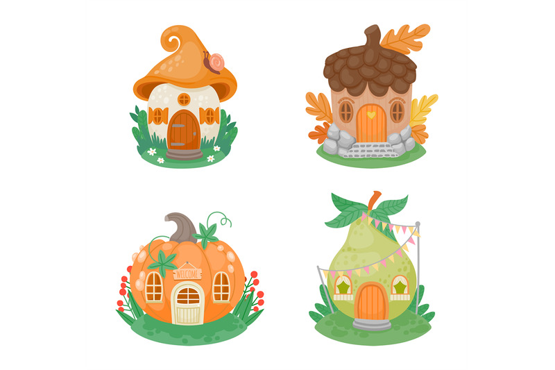 cartoon-little-fantasy-houses-cute-small-gnome-buildings-in-shape-of