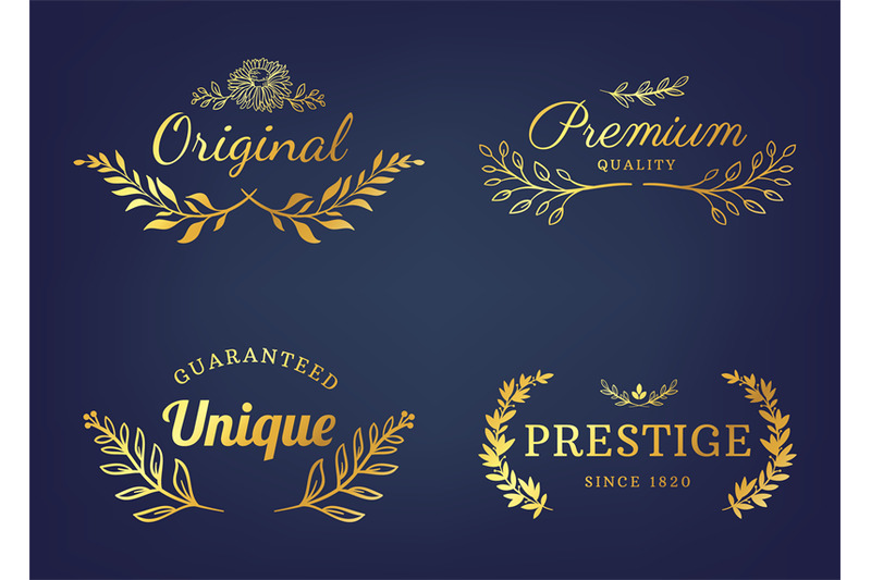 luxury-floral-badges-and-logo-with-leaf-golden-elegant-floral-element