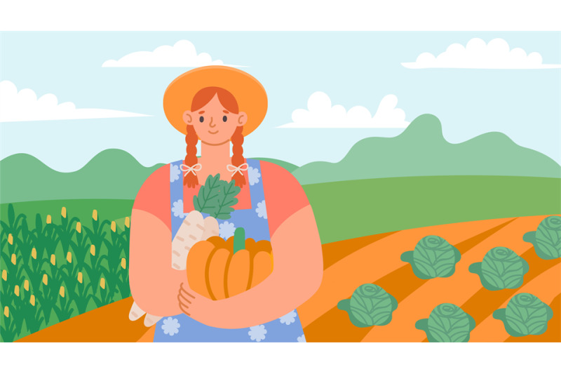 organic-farm-products-cheerful-cartoon-woman-holding-fresh-grown-vege