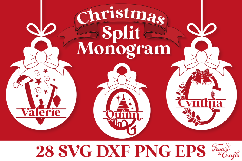 round-christmas-monogram-svg-pack