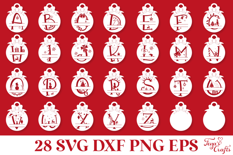 round-christmas-monogram-svg-pack