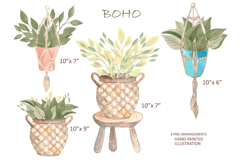 watercolor-house-plant-clipart-boho-macrame-clipart