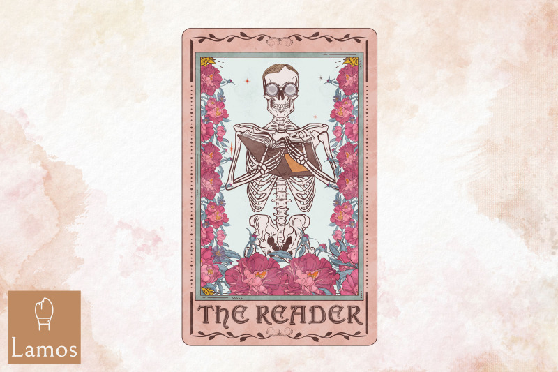 the-reader-skeleton-book-tarot-card