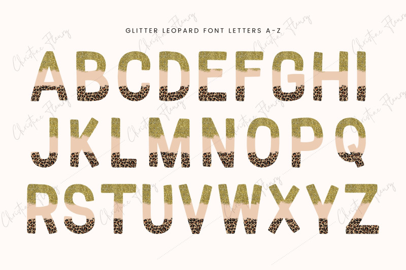 glitter-leopard-sublimation-font