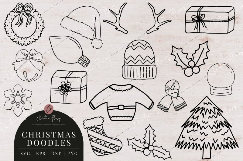 32-christmas-doodle-outline-svg-bundle