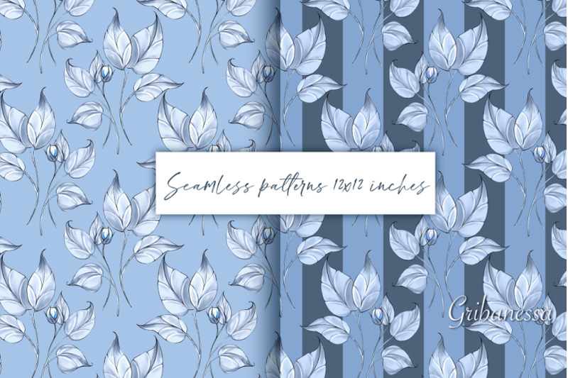 blue-floral-seamless-patterns