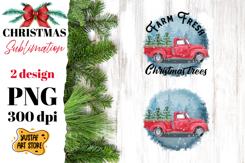 christmas-truck-sublimation-farm-fresh-christmas-trees