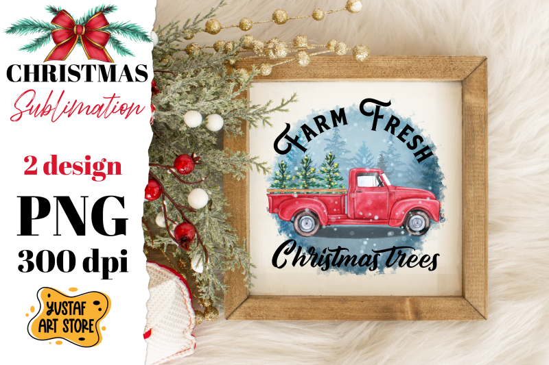 christmas-truck-sublimation-farm-fresh-christmas-trees