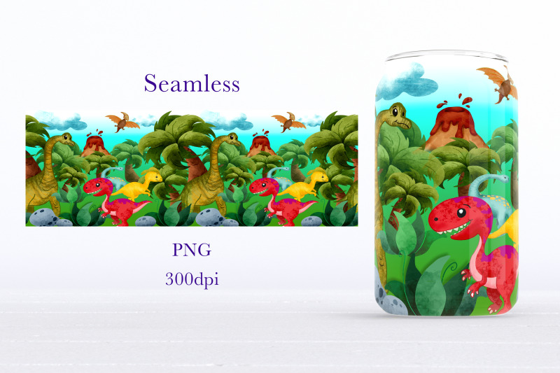 dinosaur-glass-can-wrap-design-dino-libbey-sublimation-png