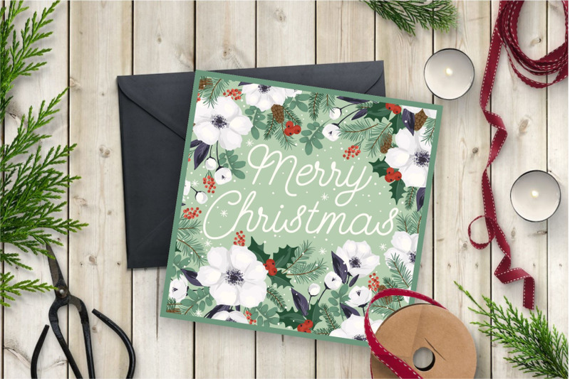 white-christmas-flowers-card-collection