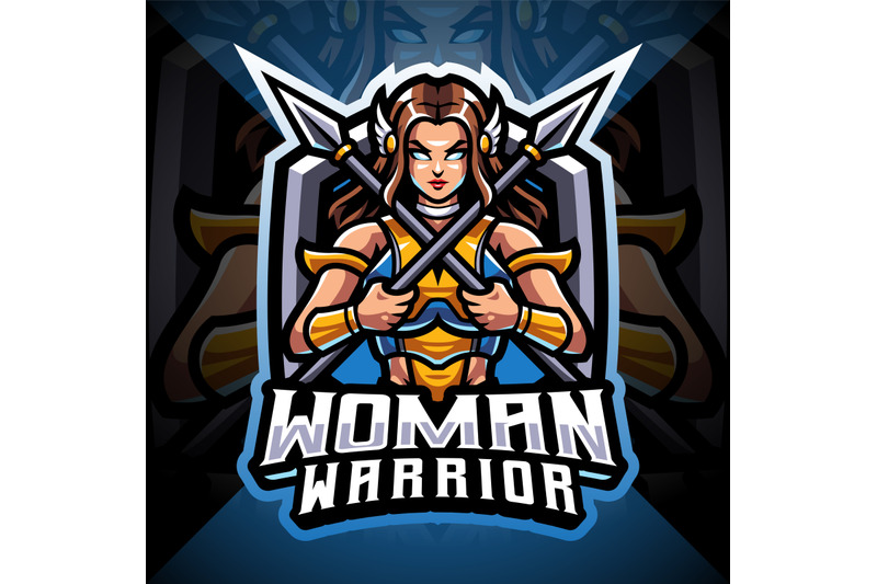 women-warrior-esport-mascot-logo-design