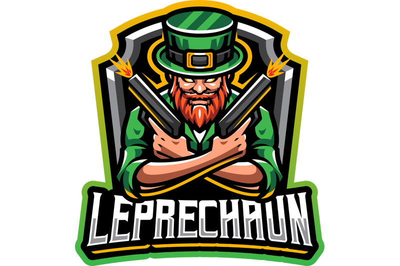 leprechaun-gunner-esport-mascot-logo-design