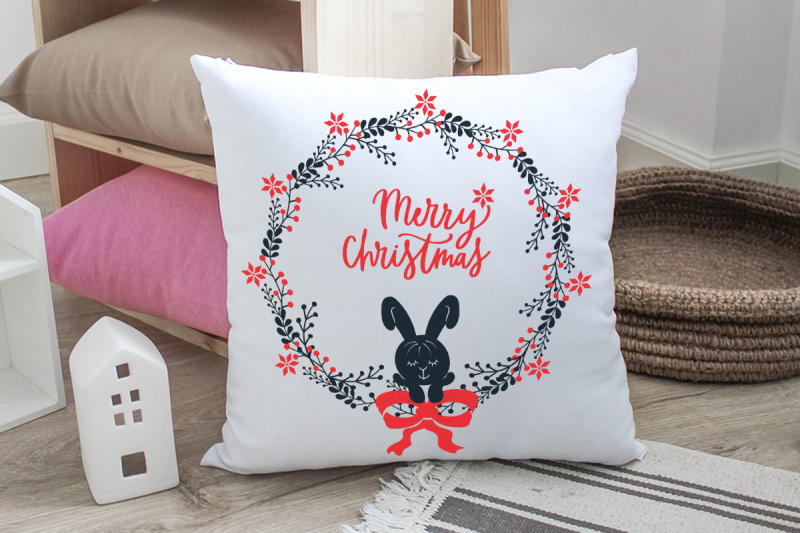 christmas-wreaths-with-bunny-svg-sublimation