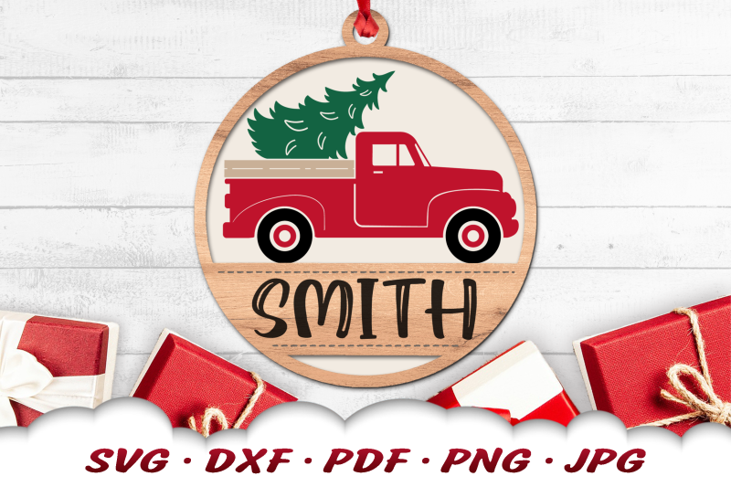 monogram-christmas-ornament-svg-christmas-truck-svg-red-truck-svg
