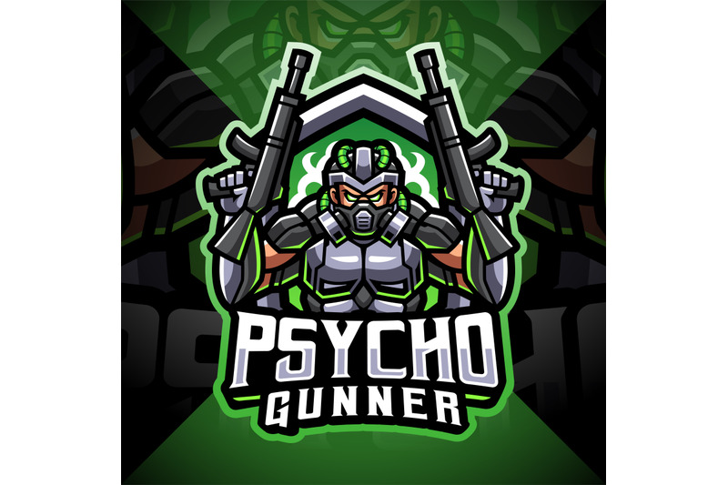 psycho-gunner-esport-mascot-logo-design