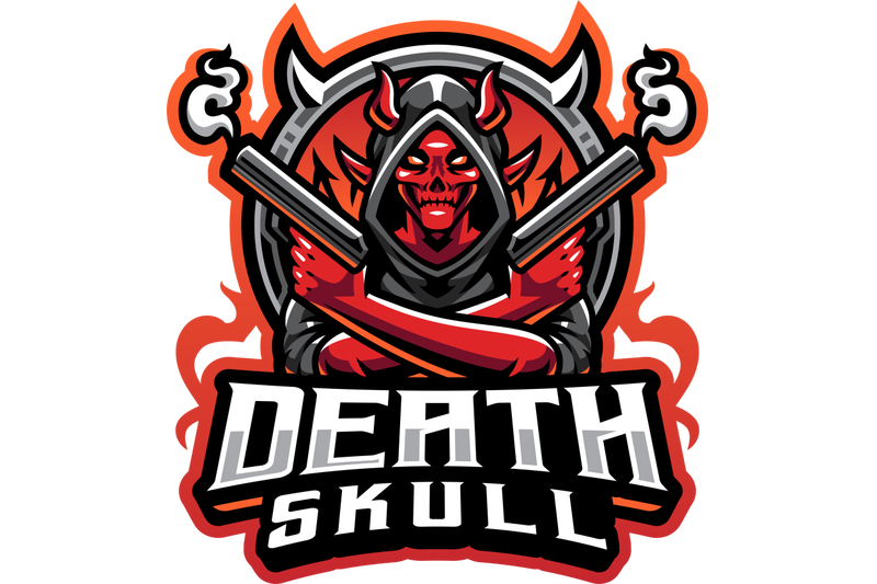 death-skull-gunner-esport-mascot-logo-design