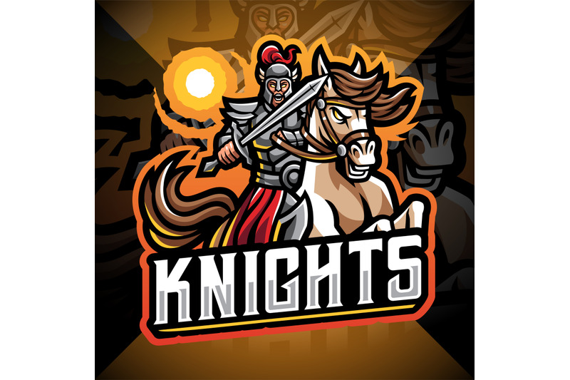 knights-with-horse-jump-esport-mascot-logo