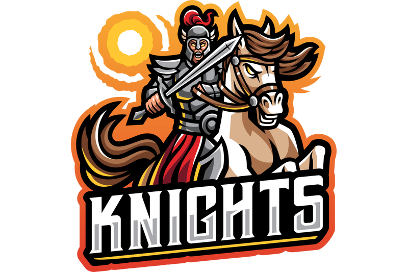 knights-with-horse-jump-esport-mascot-logo