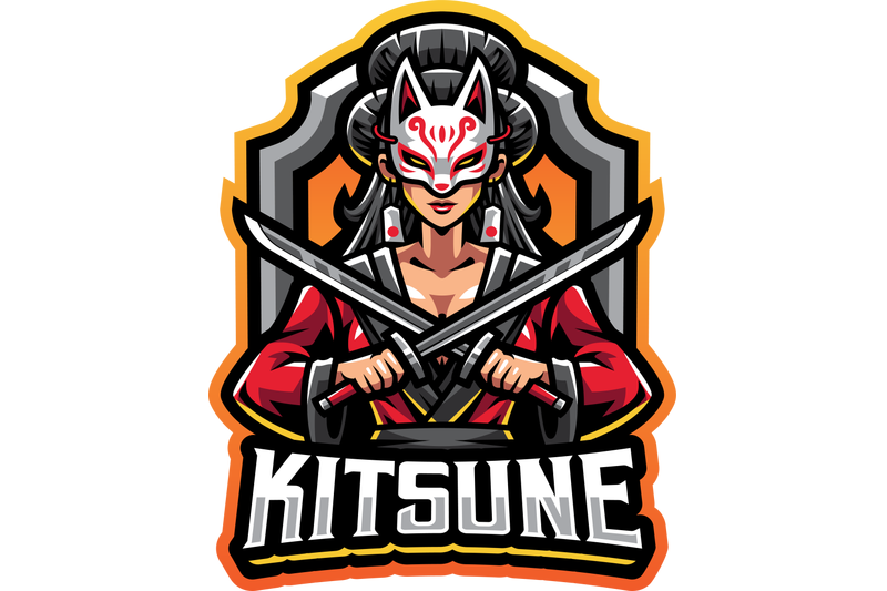 kitsune-girl-esport-mascot-logo-design