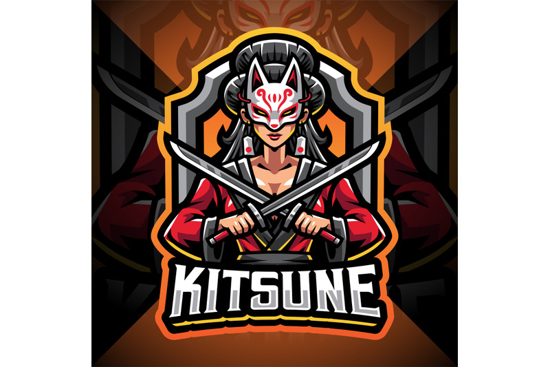 kitsune-girl-esport-mascot-logo-design