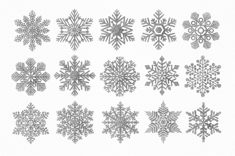 silver-glitter-snowflakes-and-stars-clipart-png