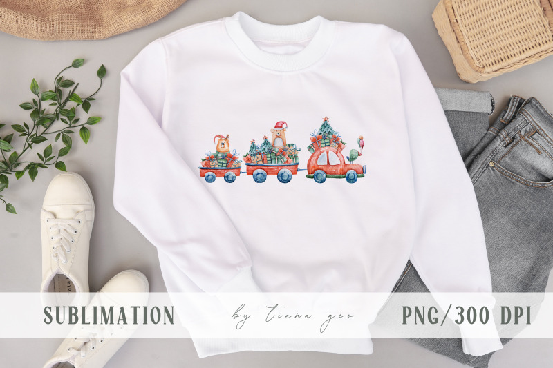 watercolor-christmas-truck-clipart-sublimation-1-png-file