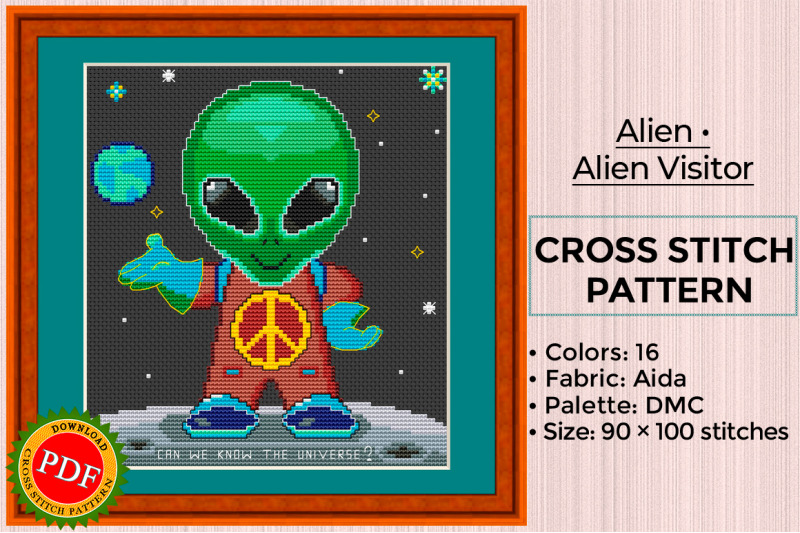 alien-cross-stitch-pattern-alien-visitor-extraterrestrial