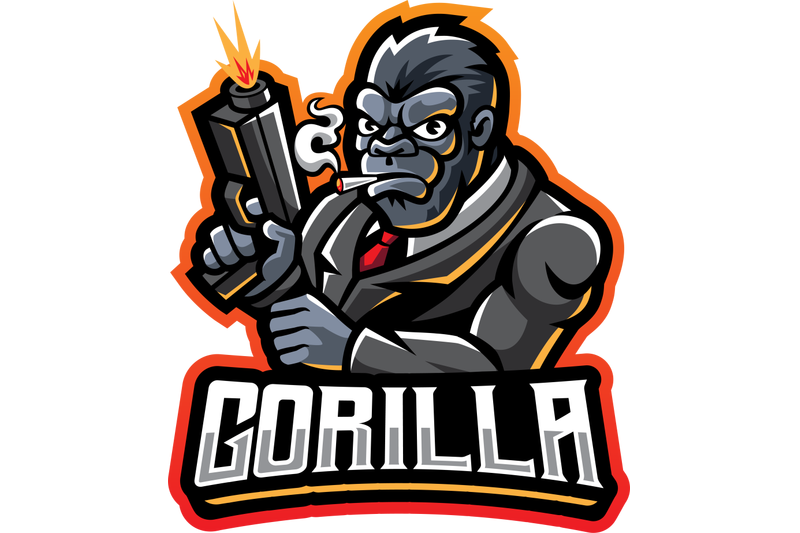 gorilla-gunners-esport-mascot-logo-design