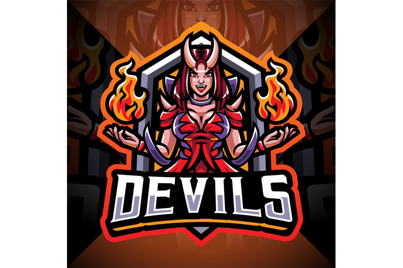 devils-girl-esport-mascot-logo-design